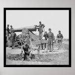 Soldiers and 24 Pounder Siege Gun Ft Corcoran 1864 Print