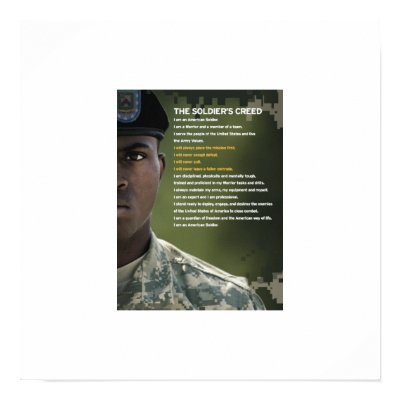 Soldiers Creed Poster 23x23 by trophyhouse