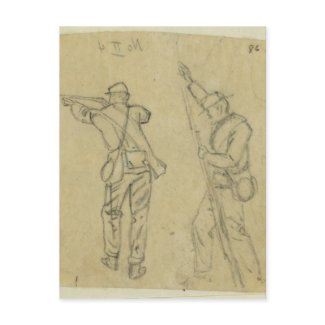 Soldiers Firing postcard