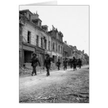 Soldiers in Caen Greeting Cards