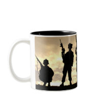 Soldiers in Silhouette Coffee Mugs