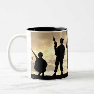 Soldiers in Silhouette mug