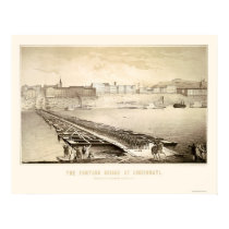 Soldiers on a Cincinnati Pontoon Bridge 1864 posters