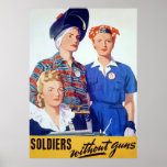 Soldiers Without Guns ~ Vintage World War 2. Print
