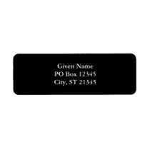 Solid Black Custom Return Address Labels
