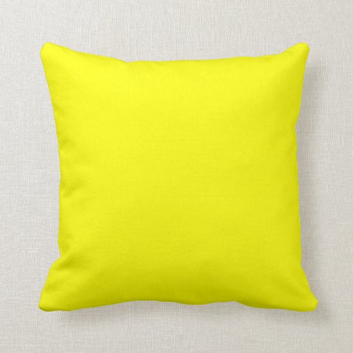 solid bright yellow pillow Zazzle