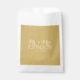 Solid Color Gold - Mr & Mrs Wedding Favors Favor Bag