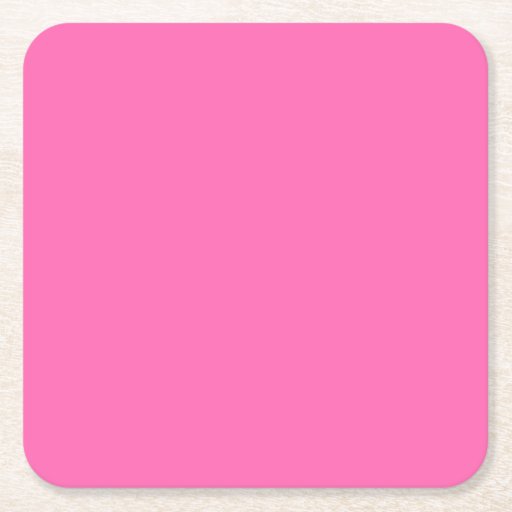 Solid Color Hot Pink 2 Square Paper Coaster Zazzle