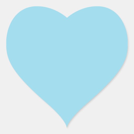 Solid Color Pastel Blue Heart Sticker 