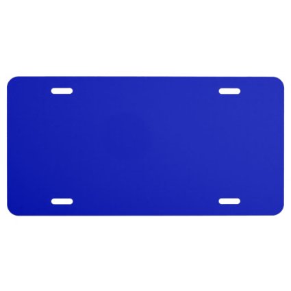 Solid Color: Royal Blue License Plate