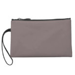 Solid Driftwood Brown Wristlet Clutch