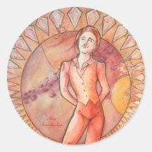 Solid Matter Figure Round Sticker