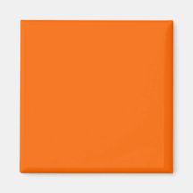 Solid Orange Background Color FF6600 Fridge Magnets
