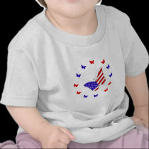 Solid Red, White & Blue Butterfly t-shirts