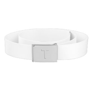Solid White Monogram Belt