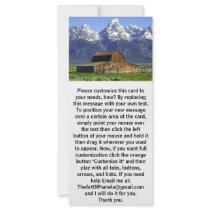 Solitary Barn at Grand Tetons Personalized Rack Card