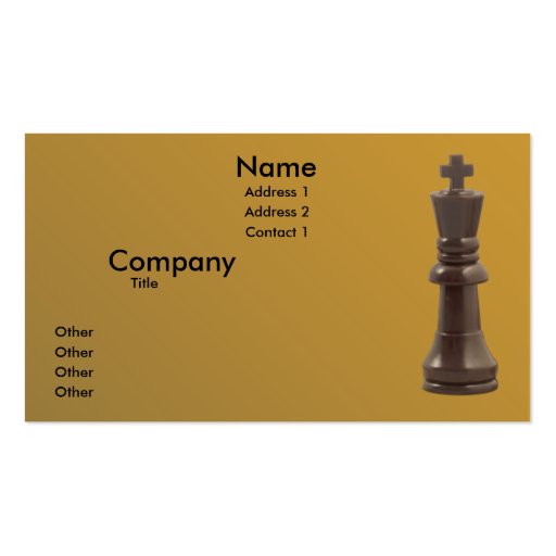 Solitary King Business Card (front side)