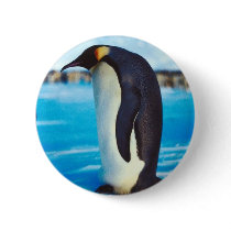 Solitary Penguin Pinback Button