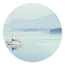 "Solitude" Single Sailboat Watercolor stickers by PaulJacksonart "Solitude" Single Sailboat Watercolor stickers
