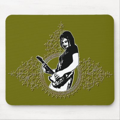 SOLO GUITAR GIRL MOUSEPAD by nassosvakalis