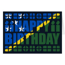 Solomon Islands Flag Birthday Card