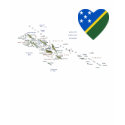 Solomon Islands Flag Heart and Map T-Shirt