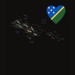 Solomon Islands Flag Heart Map Fitted AA T-Shirt
