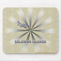 Solomon Islands Flag Map 2.0 Mousepads