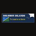Solomon Islands Flag Map Text Bumper Sticker