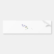 Solomon Islands Flag Map full size Bumper Stickers