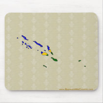 Solomon Islands Flag Map full size Mouse Pad