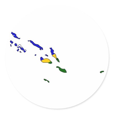 Solomon Islands flag map Stickers by FlagStore