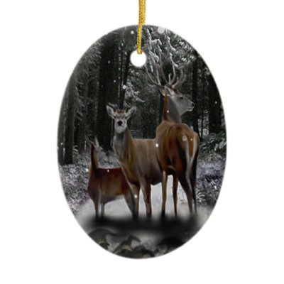Solstice Deer Family Christmas Ornaments