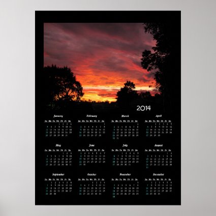 Solstice Sunset calendar ~ print