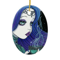 soma, drink, fae, celestial, moon, goddess, indian, vedic, ritual, haoma, persian, ceremony, fairy, faerie, full, magical, stars, fantasy, art, myka, jelina, mika, big, eyed, gods, goddesses, Ornament with custom graphic design