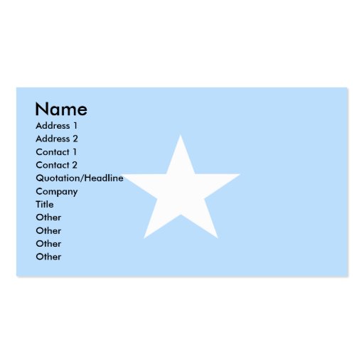 Somalia Flag Business Card Template