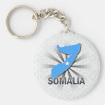 Somalia Flag Map 2.0 Keychains