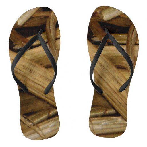 straw sole flip flops