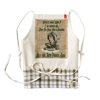 Sombrerero enojado, Alicia en el país de las Delantal Zazzle HEART