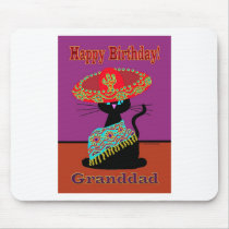 Sombrero Cat Granddad mousepads by FlyingHorseDesign Sombrero Cat Granddad mousepads