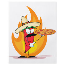 Sombrero Chile Chili Pepper Holds Up Pizza Flyers