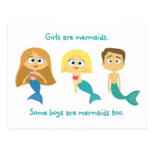 “Some Boys are Mermaids Too” Postcard