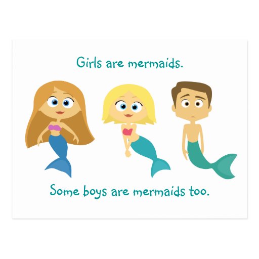 “Some Boys are Mermaids Too” Postcard