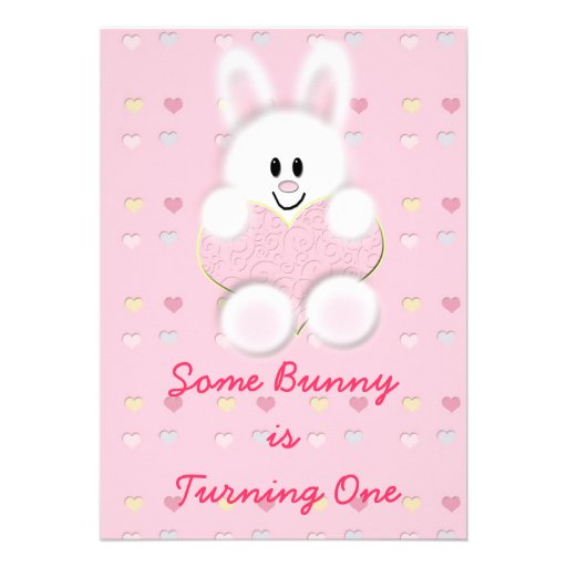 Some Bunny is Turning One Invitation (front side)