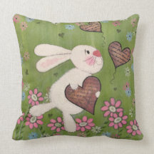 Some Bunny Loves You - Easter Rabbit Kids Art Pillow