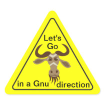 Some Gnu Stuff_Let's go in a Gnu direction sticker stickers