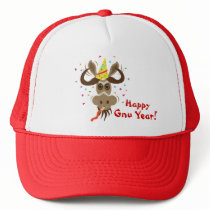 Some Gnu Stuff_Partier Gnu_Happy Gnu Year! hats
