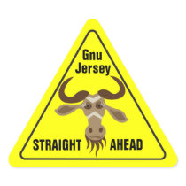 Some Gnu Stuff_road sign_Gnu Jersey Straight Ahead stickers