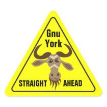 Some Gnu Stuff_road sign_Gnu York Straight Ahead stickers