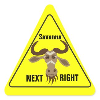 Some Gnu Stuff_road sign_Savanna Next Right sticker